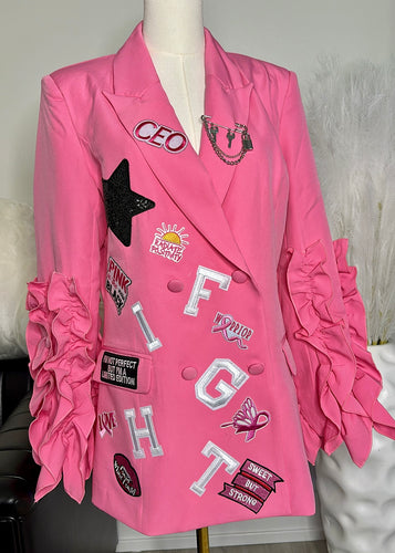 CUSTOM RR PRETTY IN PINK BREAST CANCER BLAZER