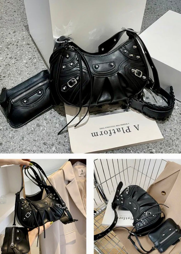 CROSSBODY/SHOULDER BAG (BLACK)