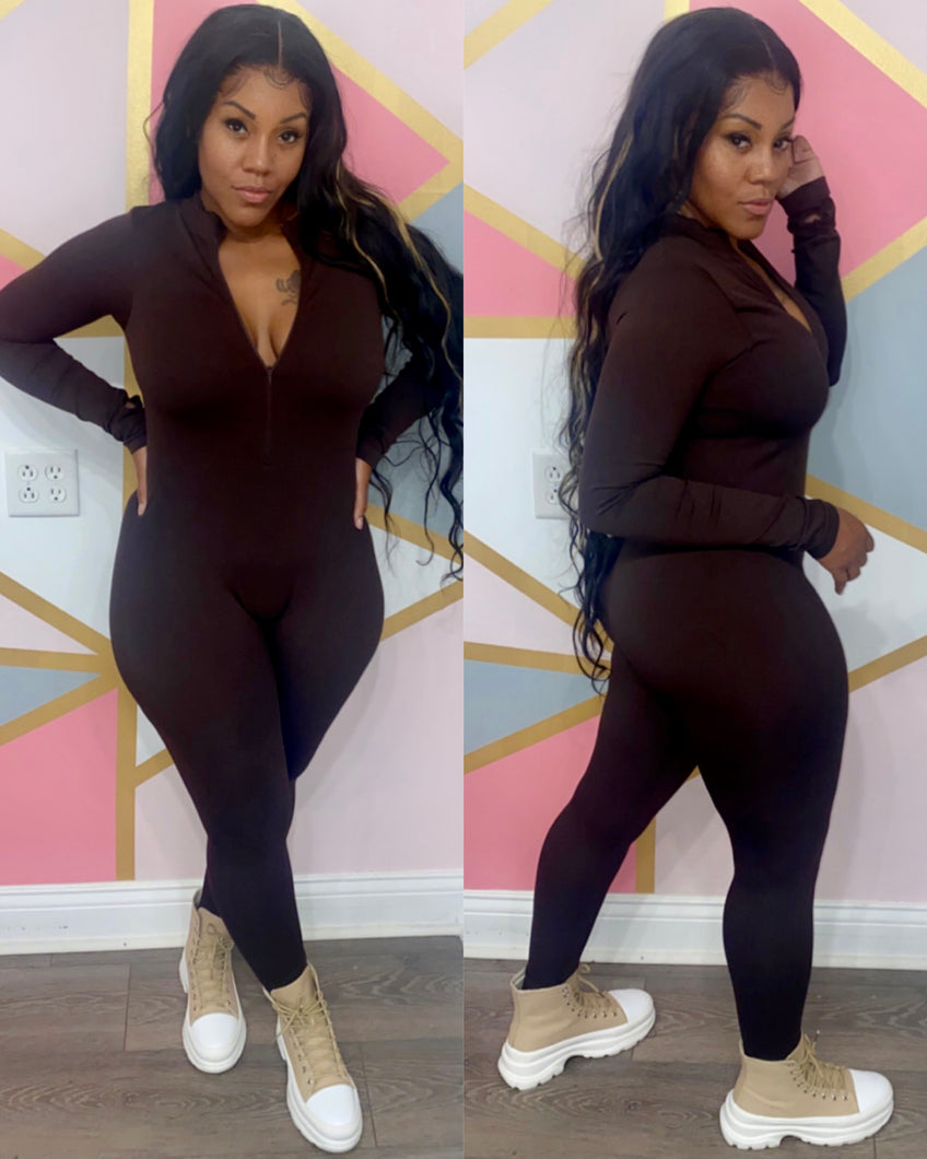 VIBE JUMPSUIT (BROWN)